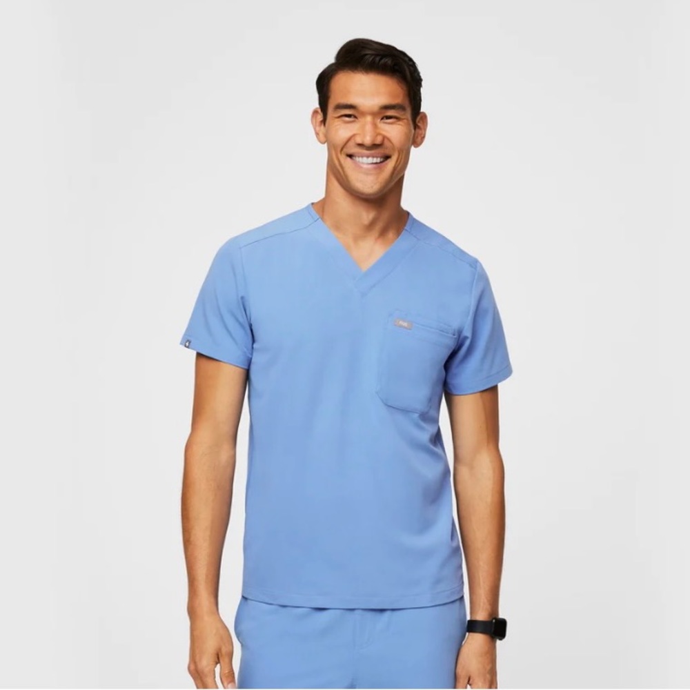 COPY - FIGS blue men’s scrub shirt